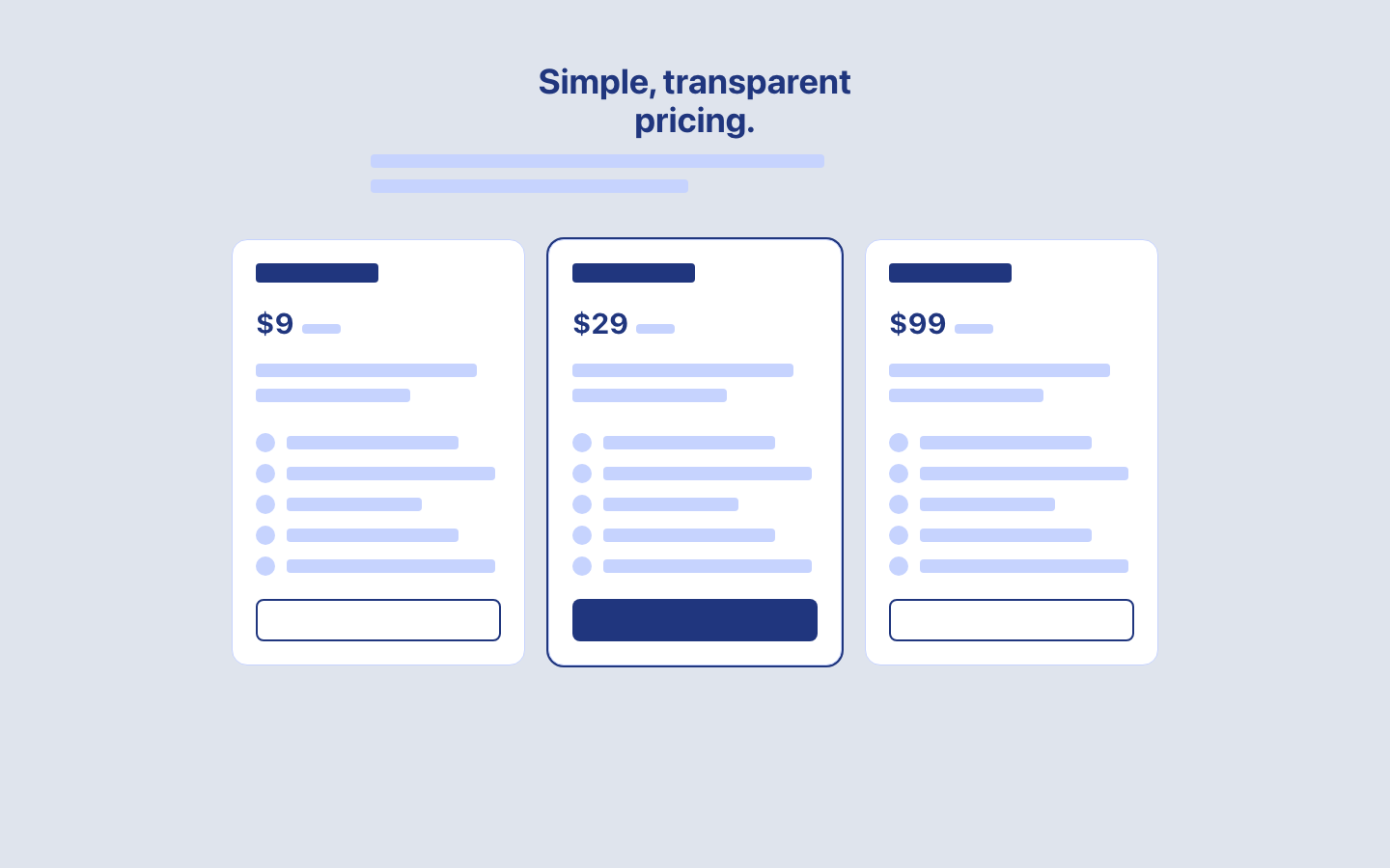 Pricing Tables